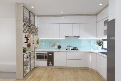 Tủ bếp Acrylic màu trắng - Vẻ đẹp và sự tiện nghi cho không gian bếp 