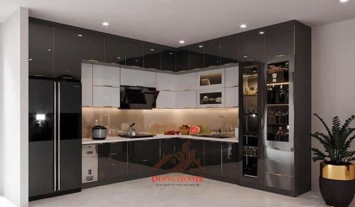 Tủ bếp inox cánh kính Ninh Bình - Sang trọng và hiện đại cho không gian bếp nhà bạn 